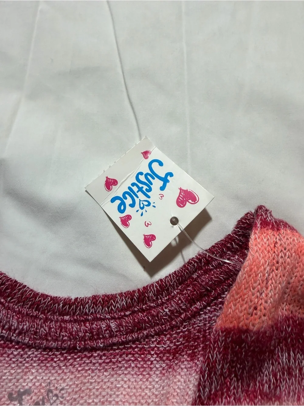 Justice Girls Open Front Cardigan Striped Pink Size 8